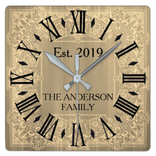 Horloge Carrée Elegant Custom Teal Blue Victorian