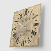 Horloge Carrée Elegant Custom Teal Blue Victorian (Angle)