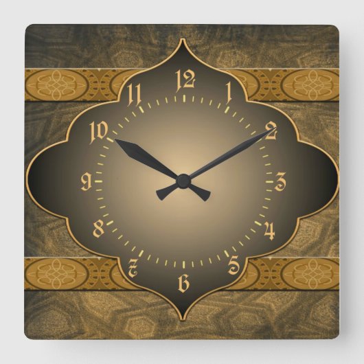 Horloge Carrée Élégant exotique (Recto)