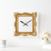 Horloge Carrée Elegant Golden Ornate Frame (Maison)