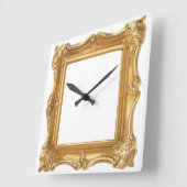 Horloge Carrée Elegant Golden Ornate Frame (Angle)