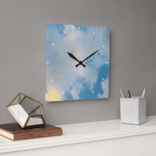 Horloge Carrée Élégant Moderne Simple Personnalisé Ajoutez Votre
