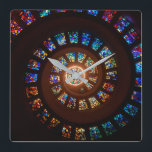 Horloge Carrée Élégant Motif de torsion en verre noir<br><div class="desc">Élégante Motif Carré en verre noir</div>