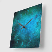 Horloge Carrée Elegant peacock blue wall clock (Angle)