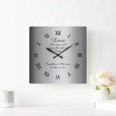 Horloge Carrée Elégant Personnalisé Mariage de l'huile d'or Keeps (Maison)