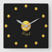 Horloge Carrée Élégant Royal Golden (Recto)