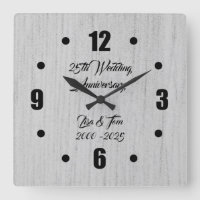Elegant Silver 25th Silver Wedding Anniversary