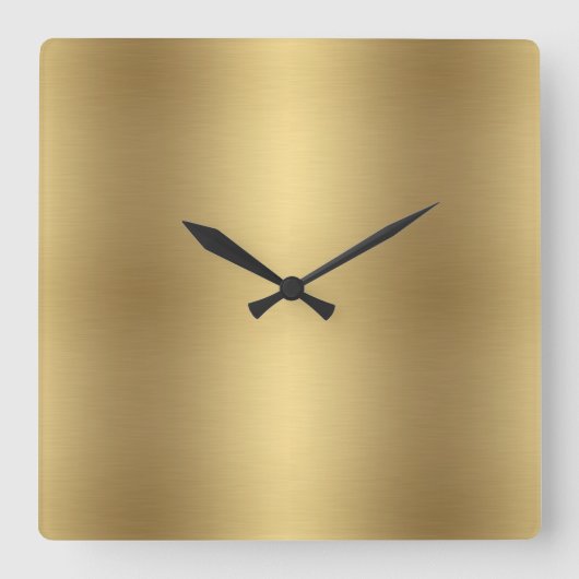 Horloge Carrée Élégant solide métal vieil or (Recto)
