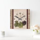 Horloge Carrée élégant winegable witgrape clock (Maison)