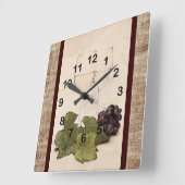 Horloge Carrée élégant winegable witgrape clock (Angle)
