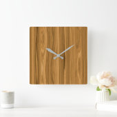 Horloge Carrée Elegant Wood Grain (Maison)