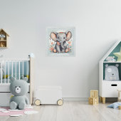 Horloge Carrée Eléphant bébé