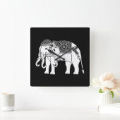 Horloge Carrée Elephant blanc thaïlandais Erawan (Maison)