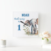 Horloge Carrée Eléphant de 6 mois (Maison)