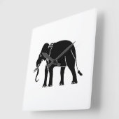 Horloge Carrée Éléphant de Siamese (Angle)