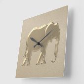 Horloge Carrée Elephant or (Angle)