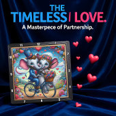 Horloge Carrée Elephant Wedding Bicycle Romantic