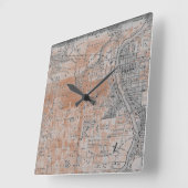 Horloge Carrée Elgin Illinois 1870 Plat Map Fox (Angle)