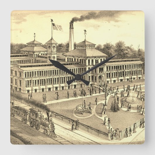 Horloge Carrée Elgin Watch Factory 1871 Image Elgin Illinois (Recto)