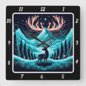 Horloge Carrée Elk clair à crémaillère (Recto)