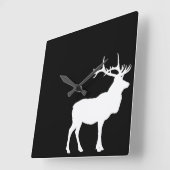 Horloge Carrée Elk Silhouette (Angle)