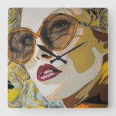 Horloge Carrée 'Elle aime Pina Coladas' (Recto)
