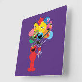 Horloge Carrée Elmo Balloons (Angle)