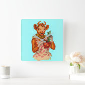 Horloge Carrée Elsie la vache, gestionnaire de fonds (Maison)