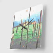 Horloge Carrée Embarquement en gondole à Venise (Angle)