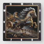 Horloge Carrée Ember Chariot : La nuit noire (Recto)