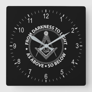Horloge Carrée Emblème de la franc-maçonnerie