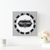 Horloge Carrée Emblème de Trombone (Maison)