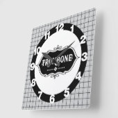 Horloge Carrée Emblème de Trombone (Angle)