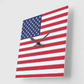 Horloge Carrée Emblème du drapeau américain emblématique, Pride a (Angle)