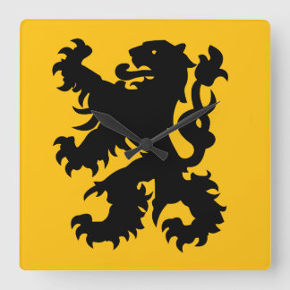 Horloge Carrée Emblème du Lion flamand