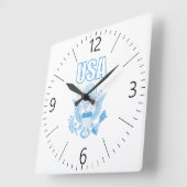 Horloge Carrée emblème national des États-Unis (Angle)