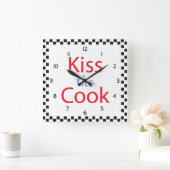 Horloge Carrée Embrasse le cuisinier (Maison)