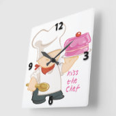 Horloge Carrée Embrassez l'horloge murale de carré de chef (Angle)