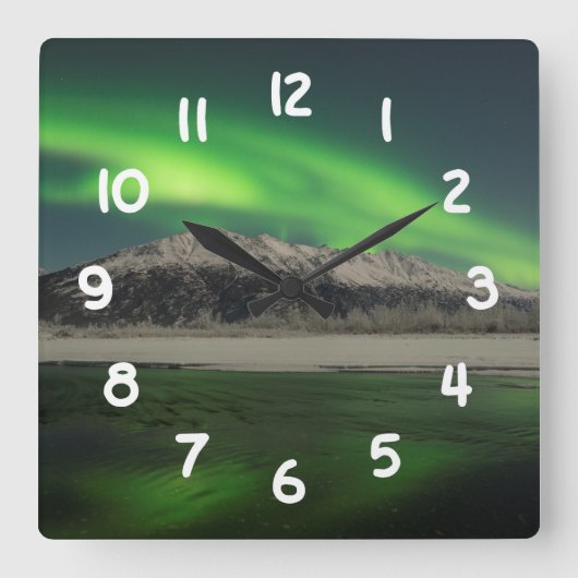 Horloge Carrée Emerald Aurora (Recto)