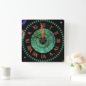Horloge Carrée Emerald Midnight Clock (Maison)