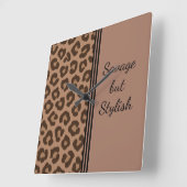 Horloge Carrée Empreinte de léopard économe mais élégant (Angle)