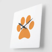 Horloge Carrée Empreinte de patte      (Angle)