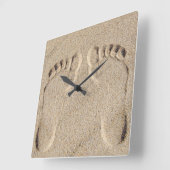 Horloge Carrée Empreinte De Sable (Angle)