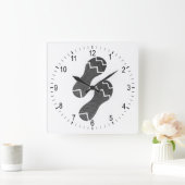Horloge Carrée Empreinte des chaussures de course (Maison)