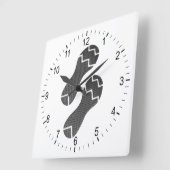 Horloge Carrée Empreinte des chaussures de course (Angle)