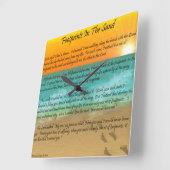 Horloge Carrée Empreintes dans le sable (Angle)