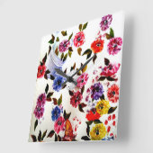 HORLOGE CARRÉE EMPREINTES DE PATTES DE CHIENS WATERING CAN (Angle)