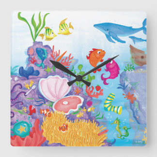 Horloge Carrée En Bas Dans L'Océan