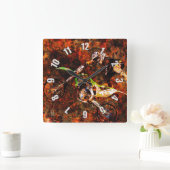 Horloge Carrée "En feu" Motocross "Freestyle" (Maison)