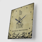 Horloge Carrée En son temps Bible Verse (Angle)